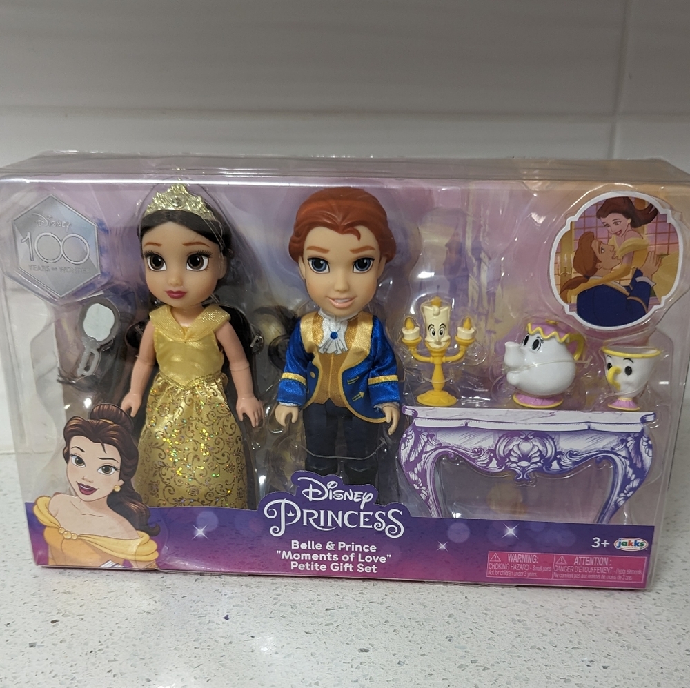 Disney Gold and Blue Princess Dolls Set